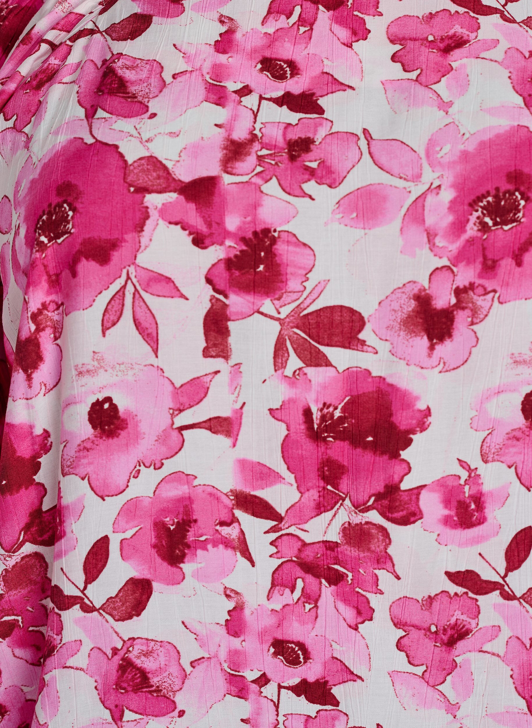 ZizziViscose blouse met een vierkante hals en 3/4-mouwen, Roze, Packshot image number 2