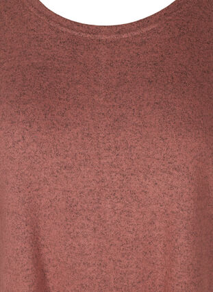 Blouse chinée à ourlet ajustable, Burlwood Melange , Packshot image number 2