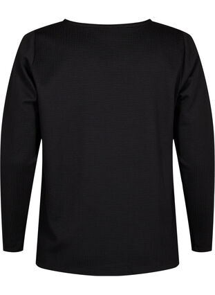 A-lijn blouse met textuur, Black, Packshot image number 1