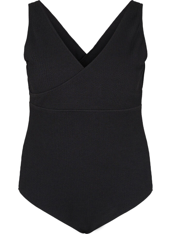Maillot de bain avec effet enveloppant, Black, Packshot image number 0