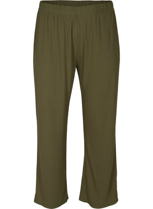 Pantalon ample en matière côtelée, Olive Night, Packshot image number 0