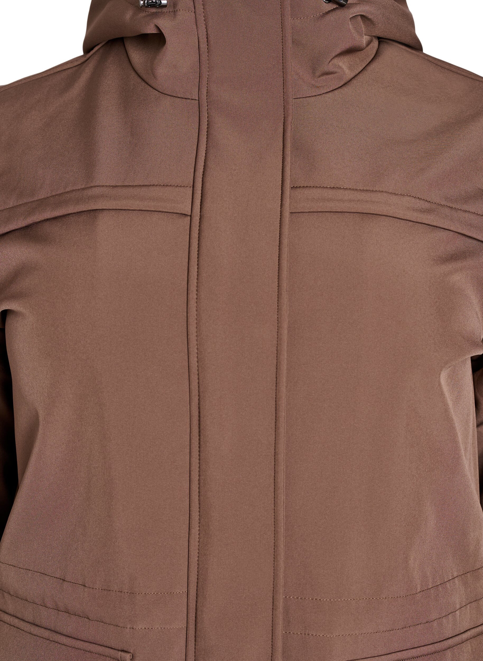 ZizziWaterafstotende softshell-jas met gewatteerde voering, Bruin, Packshot image number 2