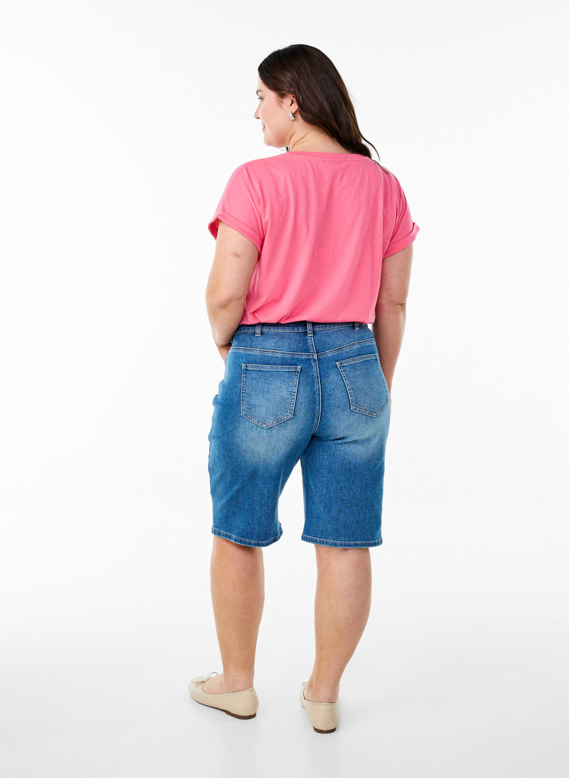 ZizziT-shirt &agrave; manches courtes en m&eacute;lange de coton, Rose, Model image number 2