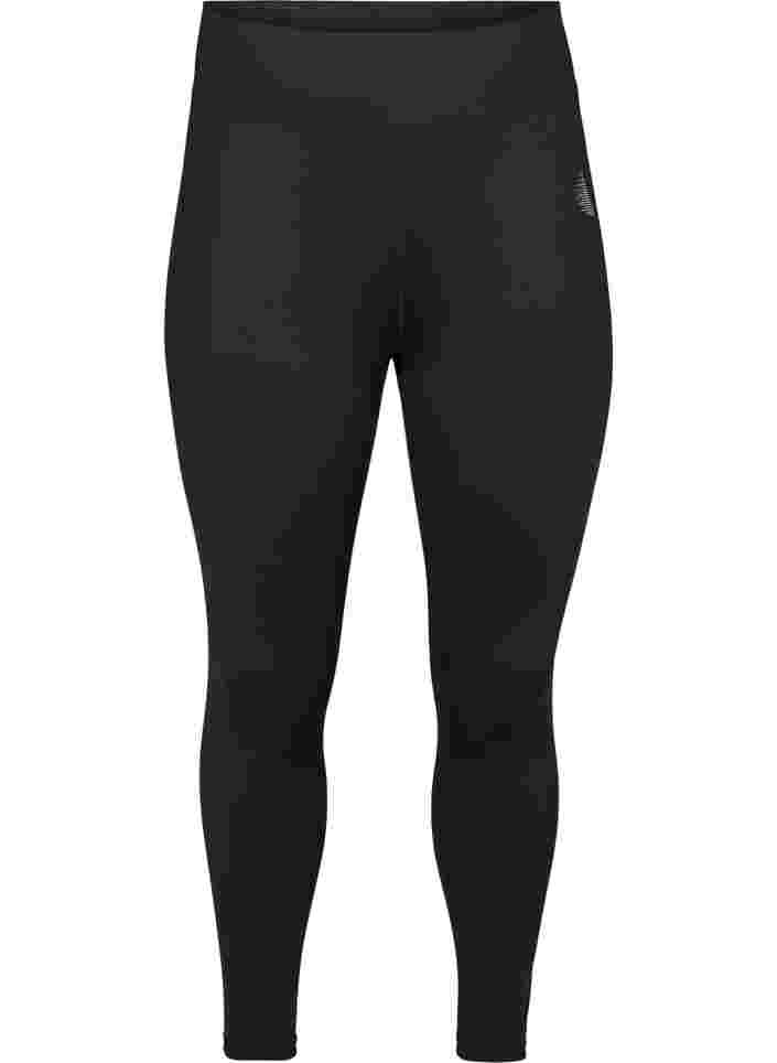 Cropped basic sportlegging, Black, Packshot image number 0