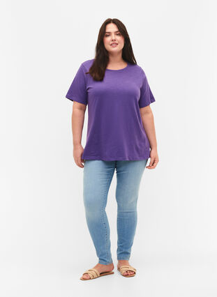 Lot de 2 T-shirt basiques en coton, Deep Lavender/Black, Model image number 2