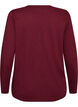 T-shirt &agrave; manches longues avec col V et boutons, Bordeaux, Packshot image number 1
