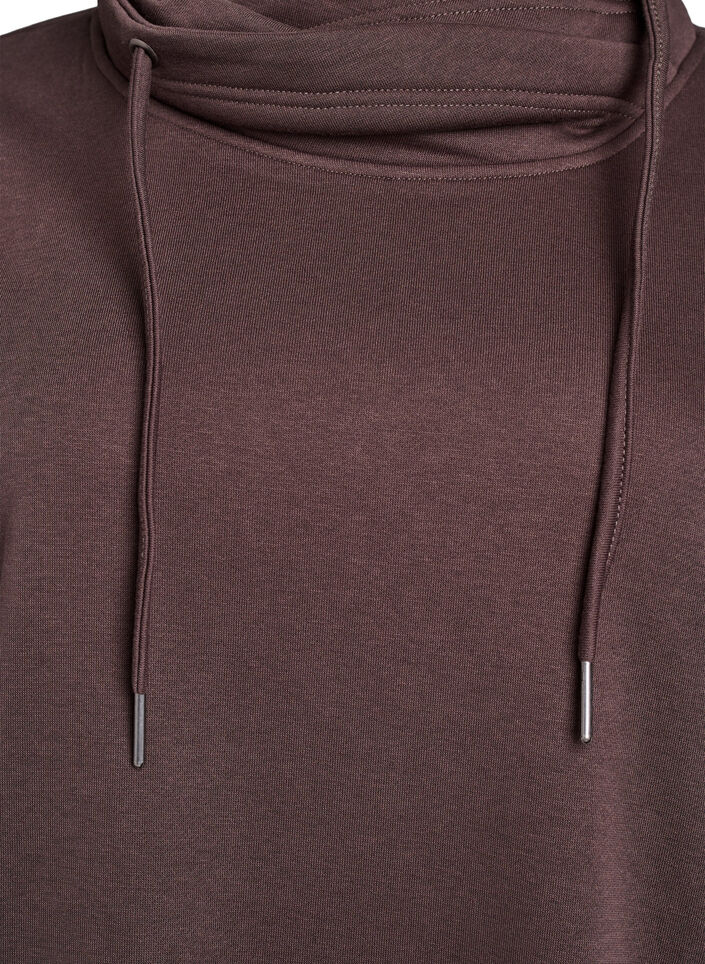 Sweat &agrave; col montant et poches, Marron, Packshot image number 2