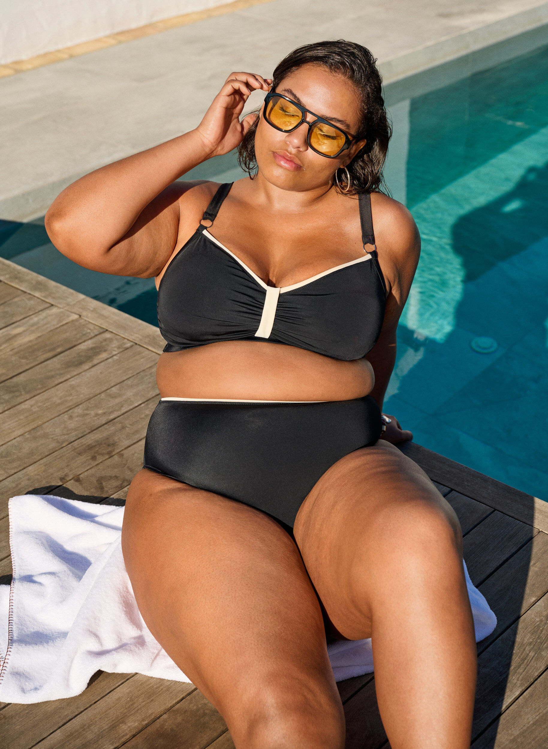 Zizzi Culotte de bikini taille haute Tai, Noir, Image image number 0