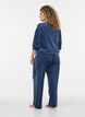 Veloursbroek met contrasterende biezen, Blauw, Model image number 1
