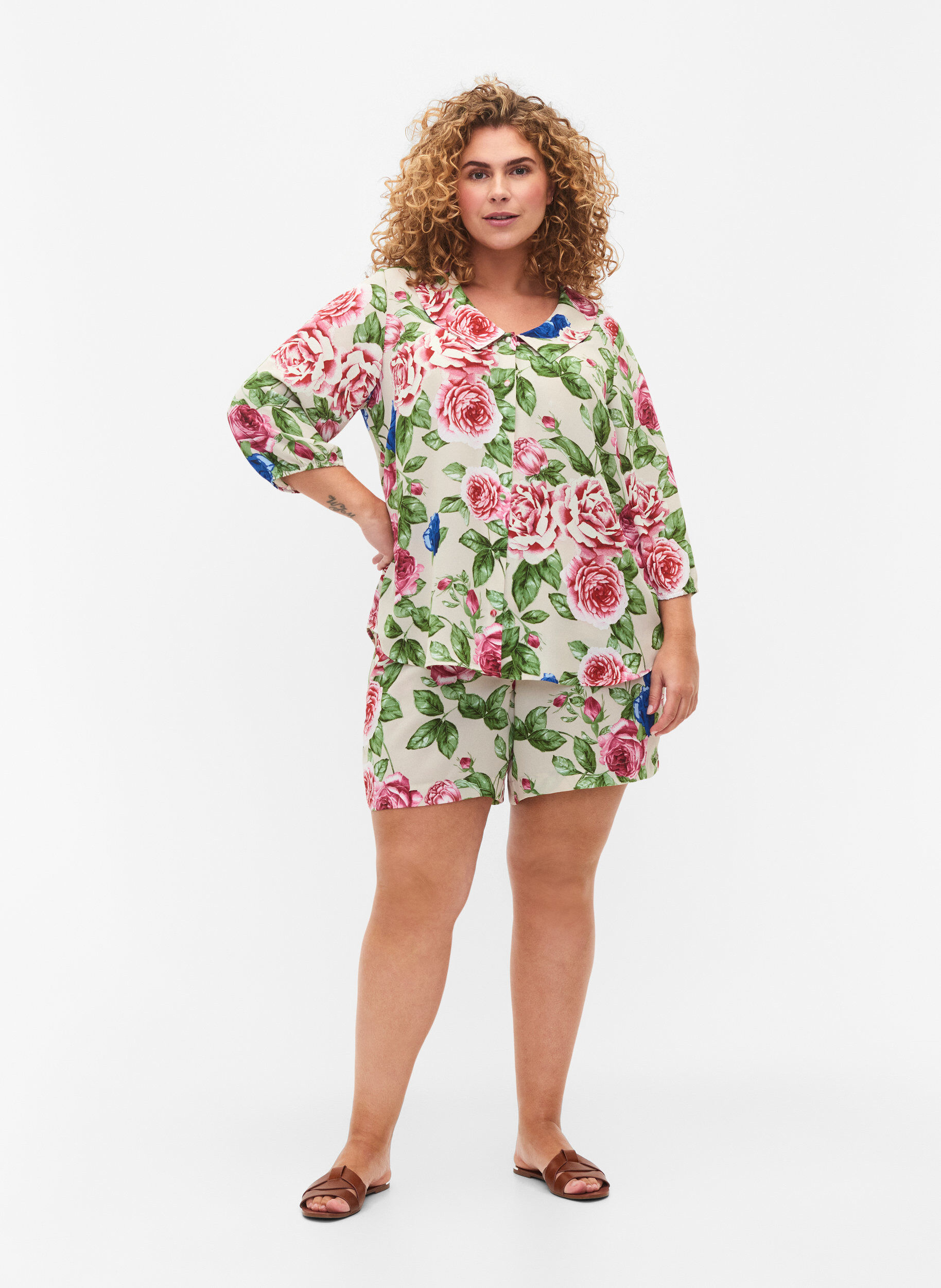 ZizziShorts met bloemenprint, Bright Flower , Model image number 3