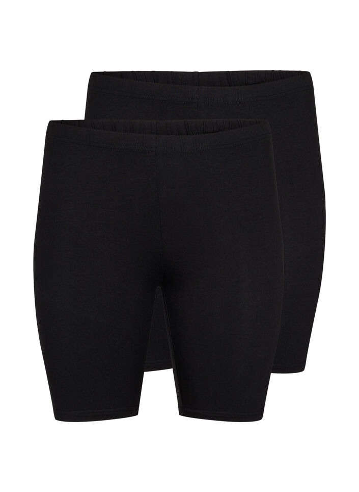 2-pack viscose fietsbroek, Zwart, Packshot image number 0