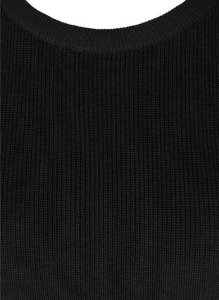 Gilet tricoté simple avec col rond, Black, Packshot image number 2