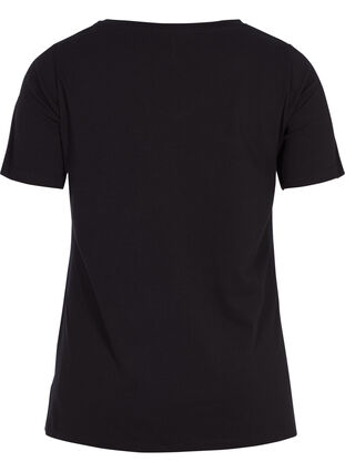 T-shirt en coton uni basique, Black, Packshot image number 1