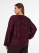 Blouse transparente avec texture florale et manches longues, Bordeaux, Model image number 2