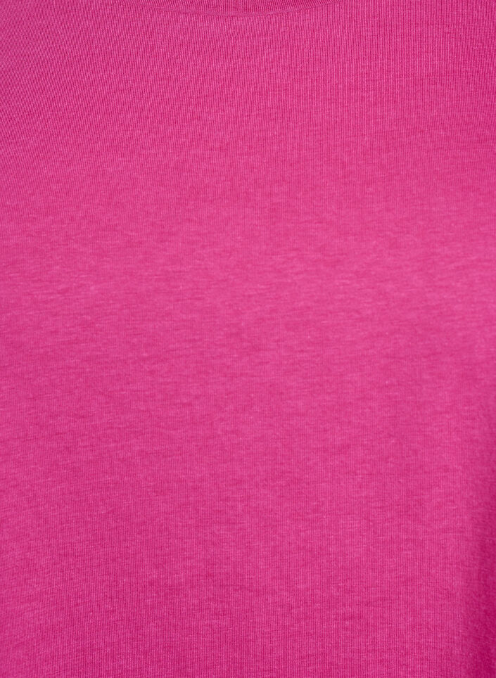 T-shirt &agrave; manches courtes en coton m&eacute;lang&eacute;, Rose, Packshot image number 2