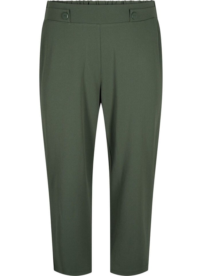 7/8 broek met losse pasvorm, Groen, Packshot image number 0