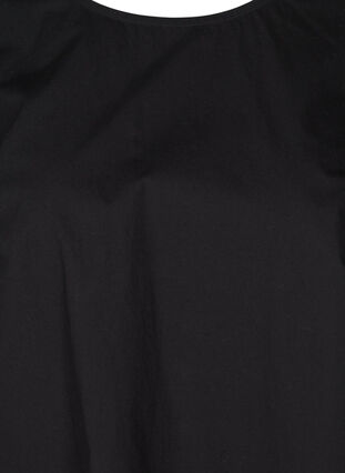 Blouse longue en coton à manches 3/4, Black, Packshot image number 2