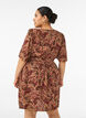 Jurk met paisleyprint en strikceintuur, Bruin, Model image number 2