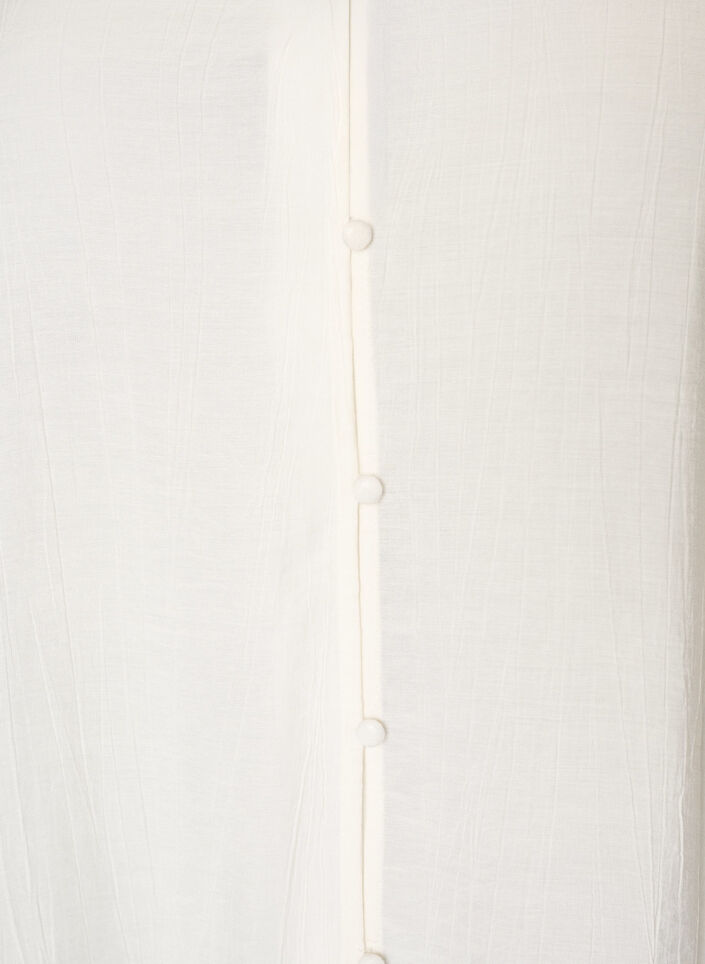 Losse tuniek met gekreukte structuur en rucherand, Vanille, Packshot image number 2
