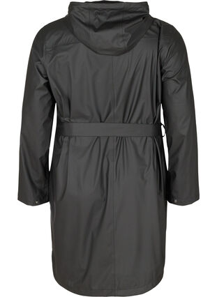 Veste de pluie avec ceinture et capuche, Black, Packshot image number 1