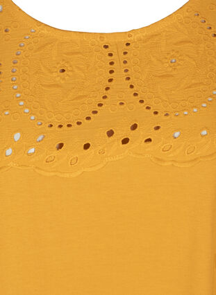 Jurk met broderie anglaise, MINERAL YELLOW, Packshot image number 2