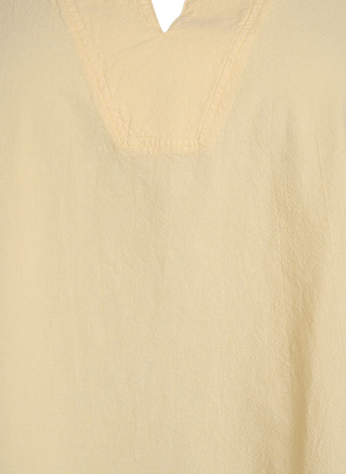 Blouse ample avec col et manches 1/2, Jaune clair, Packshot image number 2