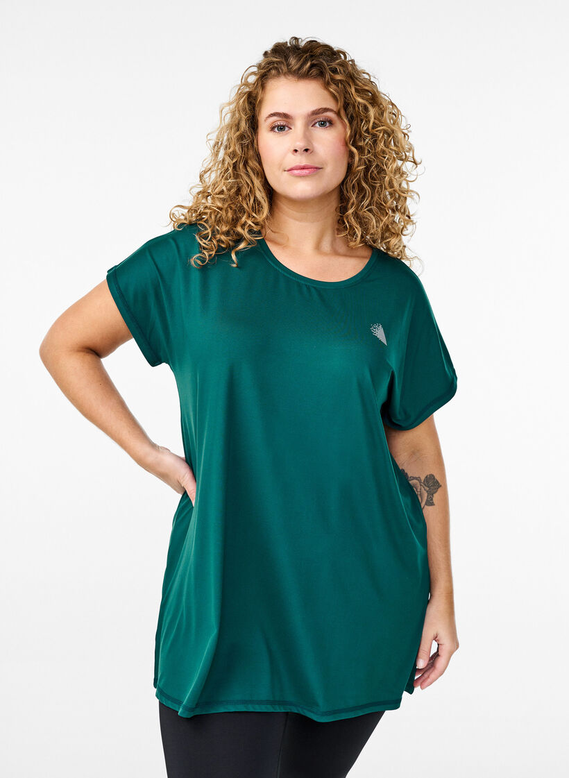 Lang workout T-shirt, Groen, Model image number 0
