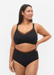 Culotte taille haute avec dentelle, Black, Model image number 0