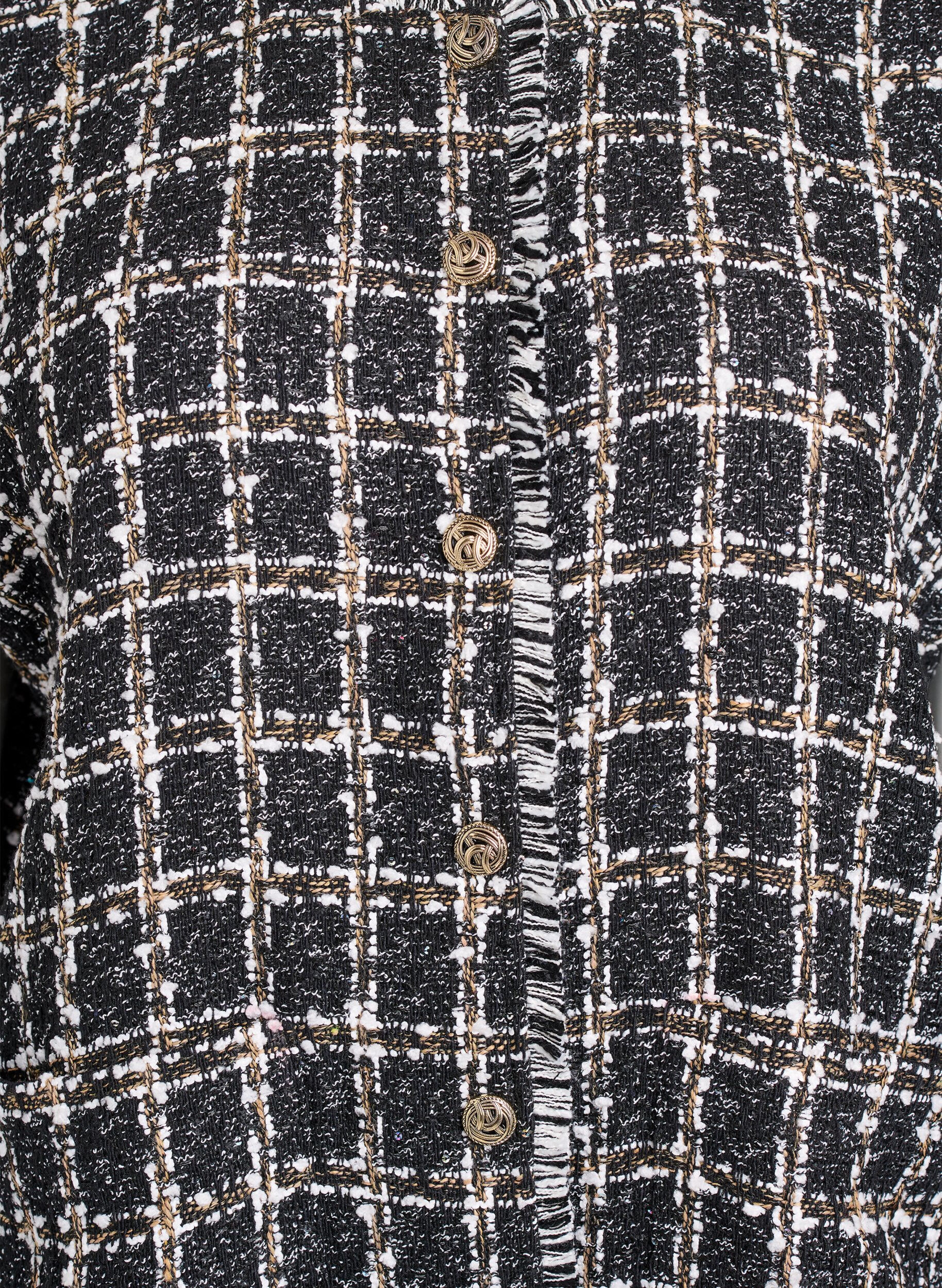 ZizziGilet &agrave; carreaux avec boutons d&eacute;coratifs, Noir, Packshot image number 2