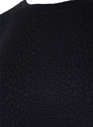 Effen blouse met textuur, Black, Packshot image number 2