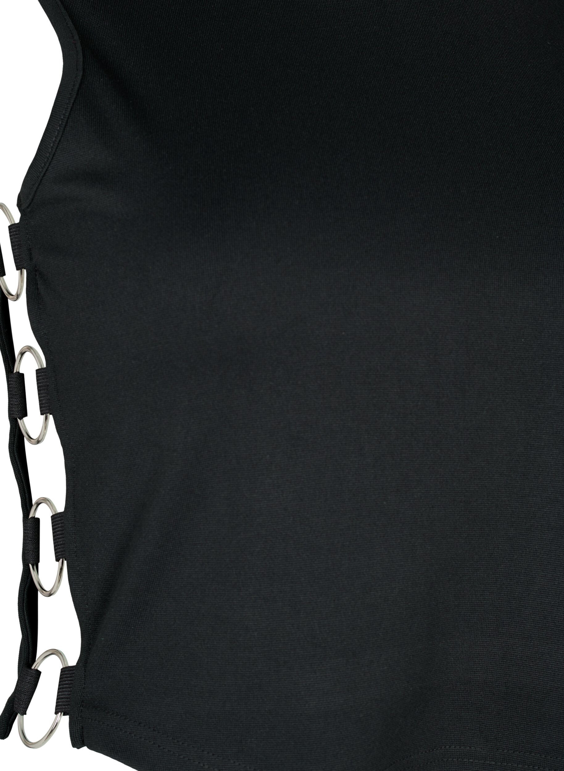 ZizziKorte top met open zijkanten, Black, Packshot image number 3