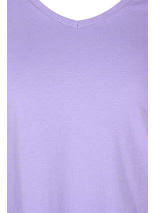 Basic t-shirt in effen kleur met katoen, Paisley Purple, Packshot image number 2