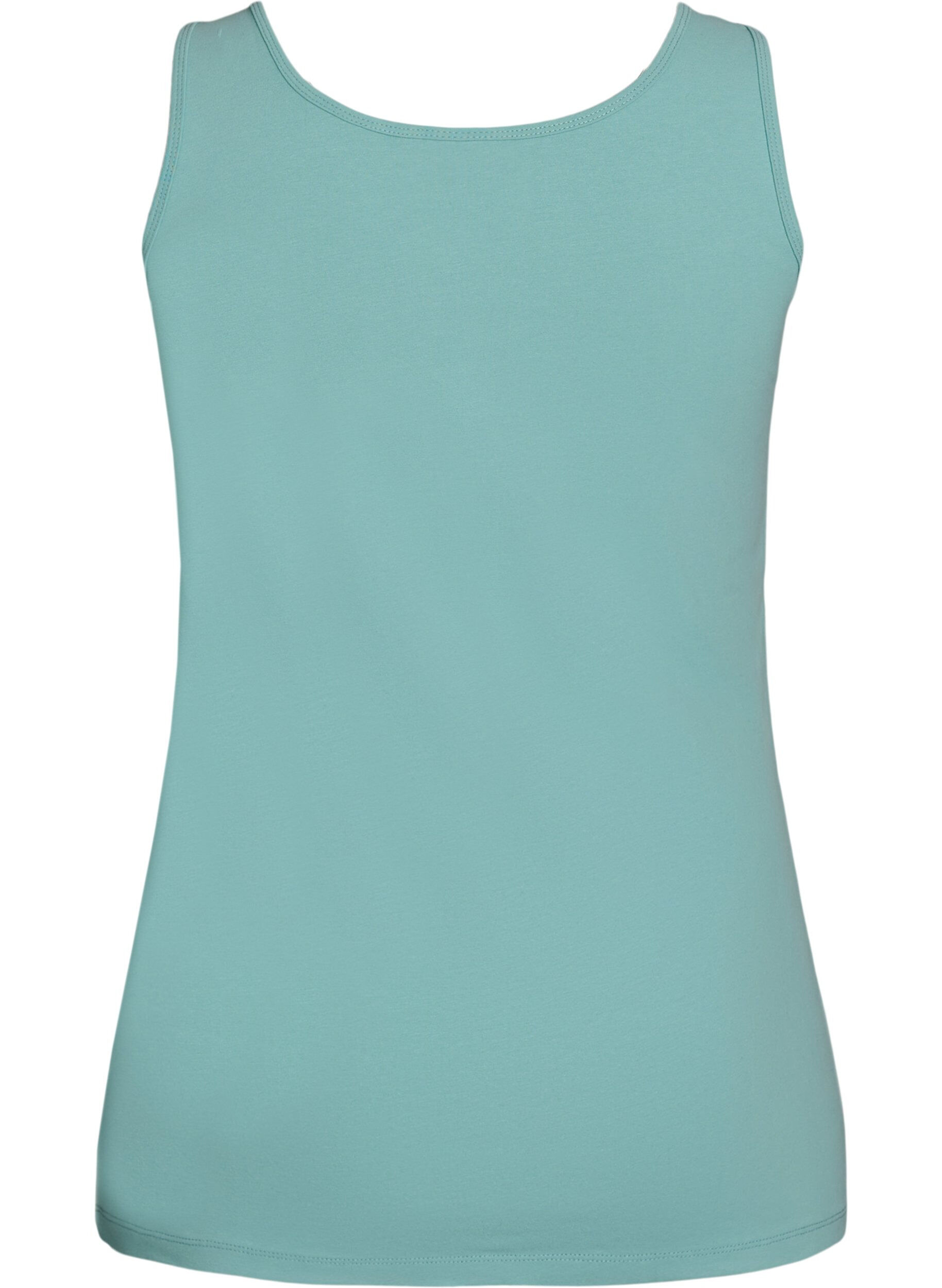 ZizziEffen basic top in katoen, Groen, Packshot image number 1