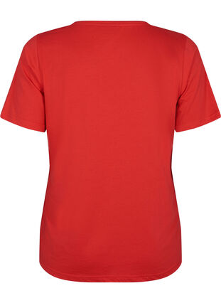 FLASH - T-shirt avec col en V, High Risk Red, Packshot image number 1