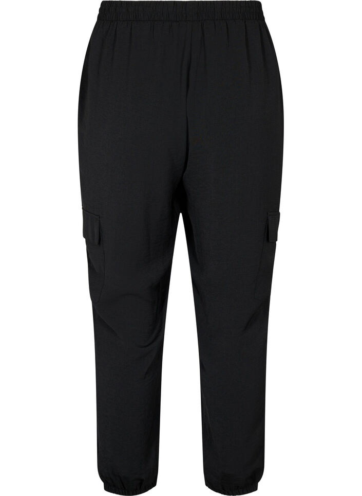 Pantalon uni avec grandes poches, Black, Packshot image number 1