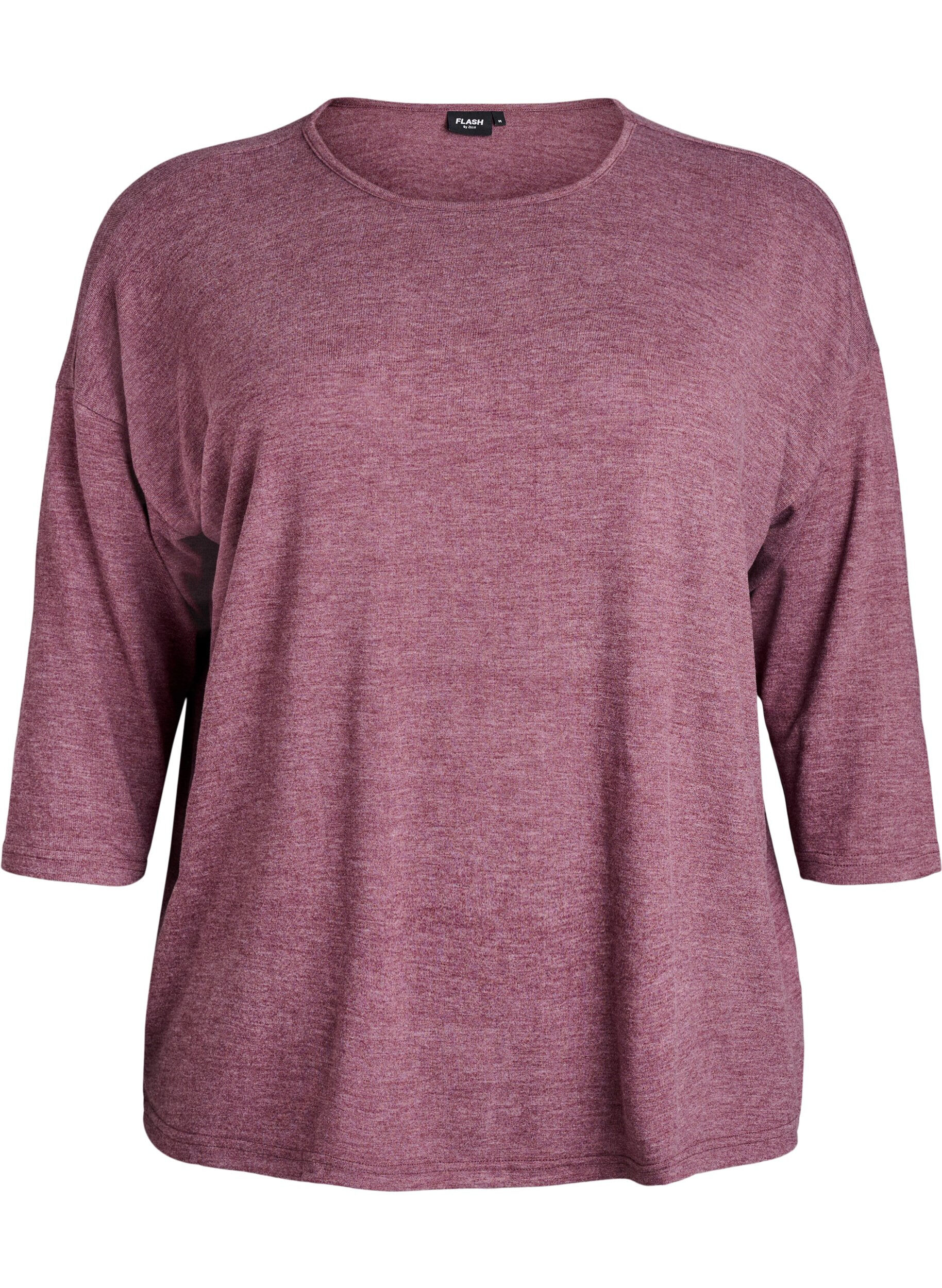 ZizziBlouse en jersey avec manches 3/4, Bordeaux, Packshot image number 0