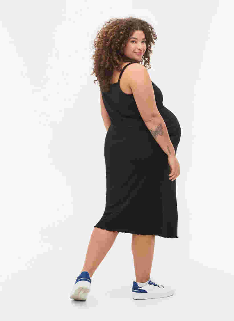 Robe de grossesse en côte, Black, Model image number 1
