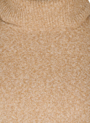 Poncho en tricot chiné avec col roulé et fente, Rubber Mel., Packshot image number 2