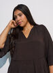 Blouse &agrave; manches 3/4 et volants, Marron, Model image number 3
