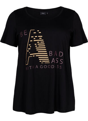 Sport-T-shirt met print, Black w. Bad Ass, Packshot image number 0