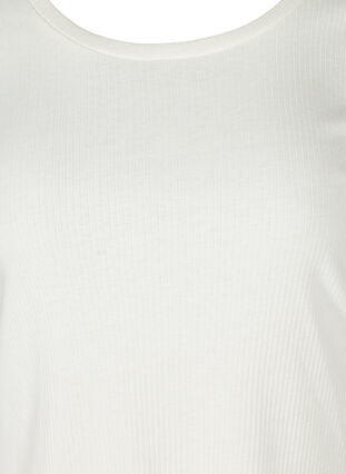 T-shirt à manches courtes en qualité côtelée, Egret, Packshot image number 2