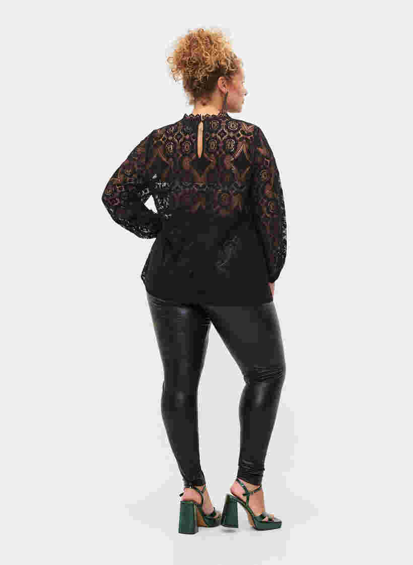 Gecoate legging met voering, Black, Model image number 1