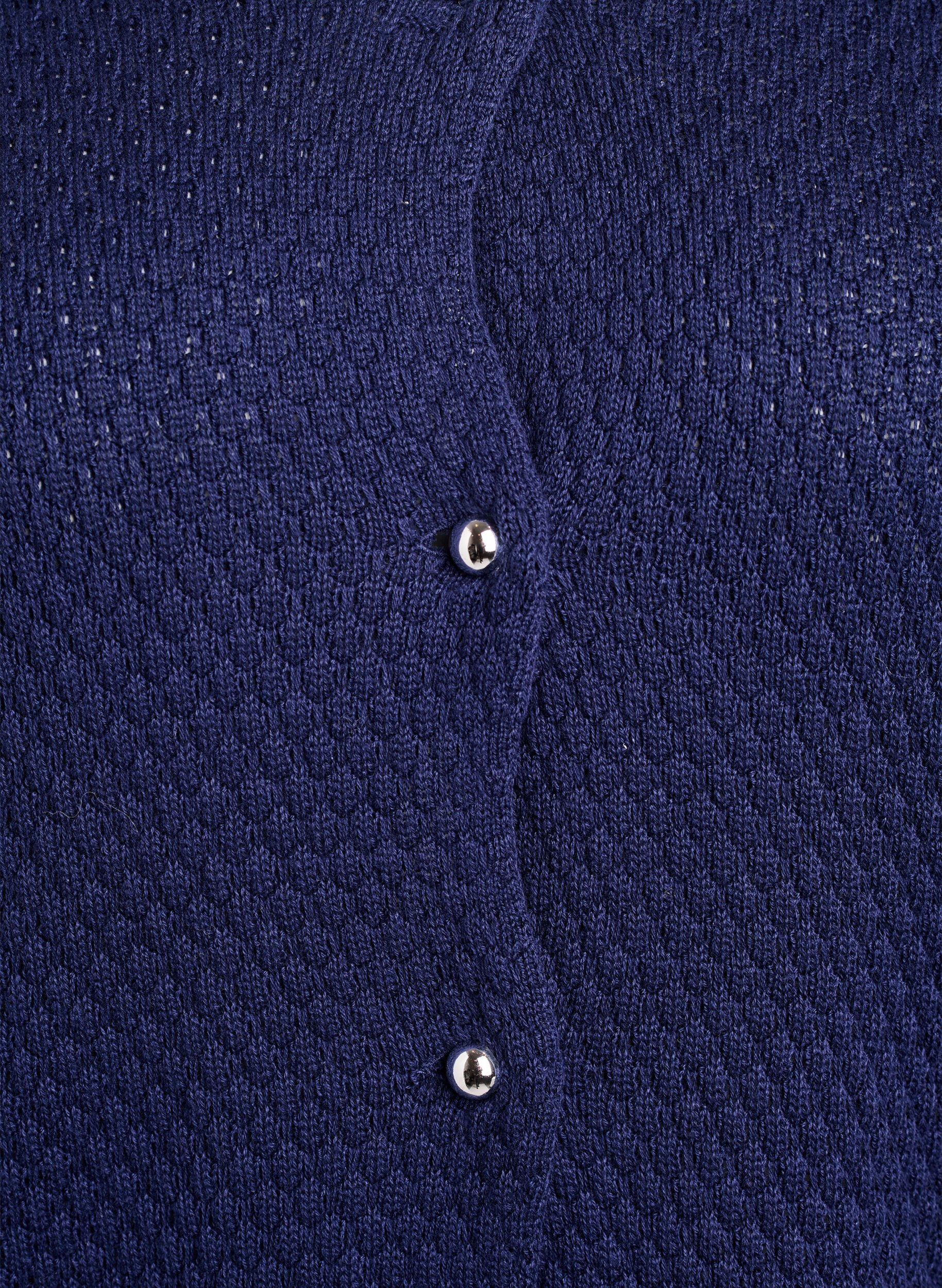 Zizzi Cardigan en maille structur&eacute;e avec boutons boule, Bleu, Packshot image number 2
