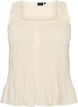 Top sans manches en coton et lin avec smocks, Vanille, Packshot image number 0