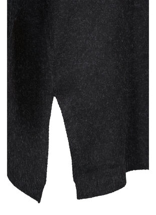 Poncho en maille mélangé avec col roulé, Dark Grey Melange, Packshot image number 3