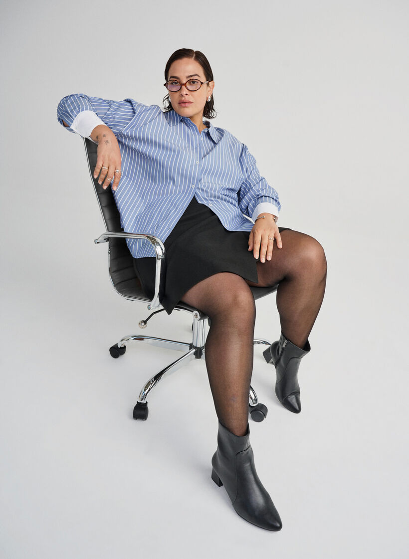 Large - Bottines à talon bloc, Noir, Image image number 0