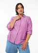 Chemise en lin et viscose avec manches 3/4, Violet, Model image number 0