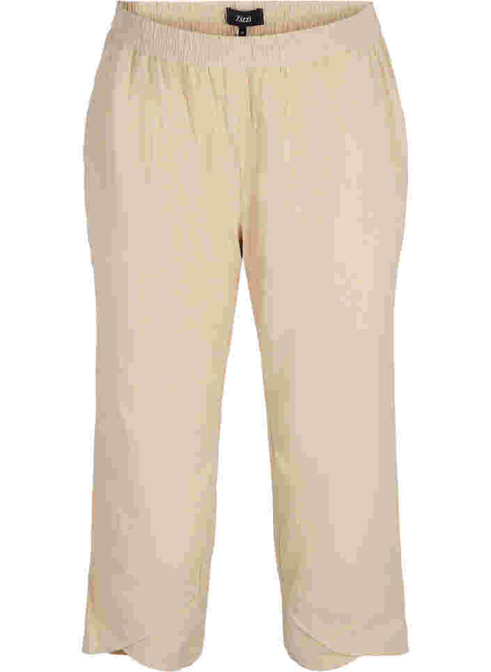 Cropped broek in katoen, Oxford Tan, Packshot image number 0