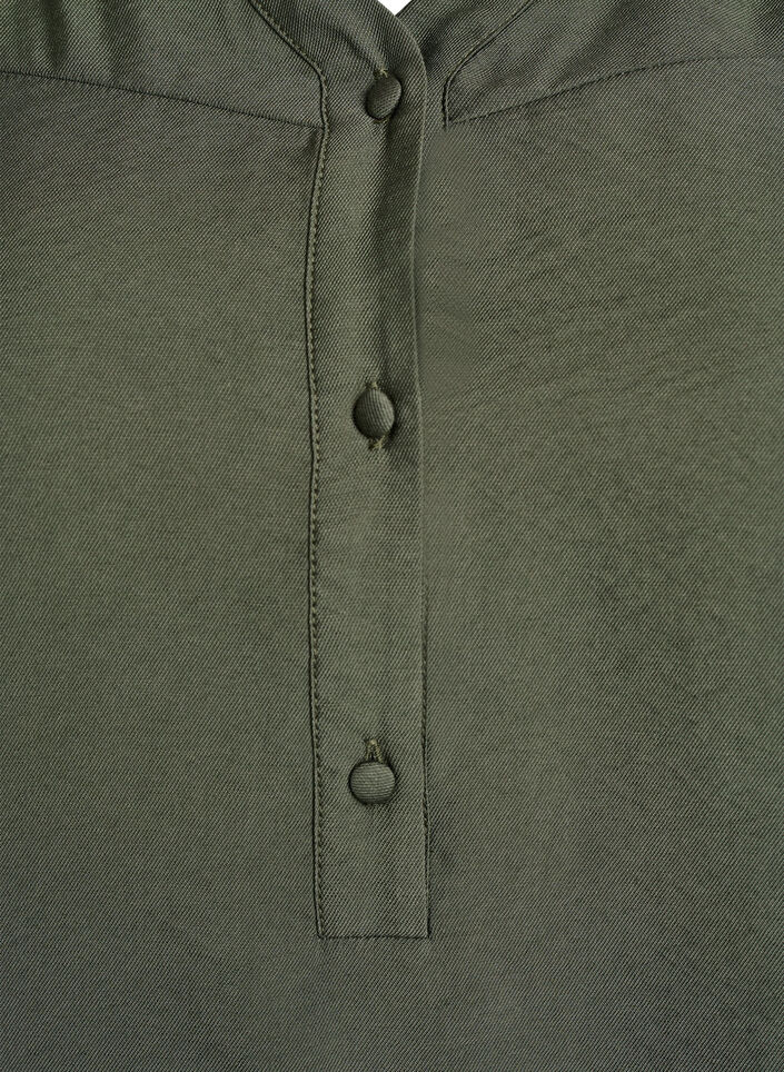 Blouse en viscose avec smock et d&eacute;tails fronc&eacute;s, Vert, Packshot image number 2