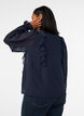 Transparante blouse met ruches en striksluiting, Blauw, Model image number 2